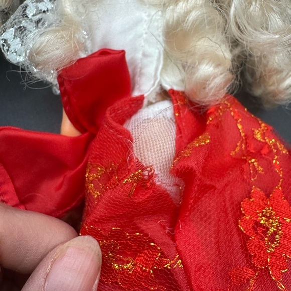 1987 Totsy Doll Blonde Curly Hair Red Dress VTG - Picture 2 of 11